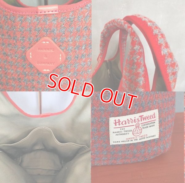 千鳥格子赤灰×赤タグ